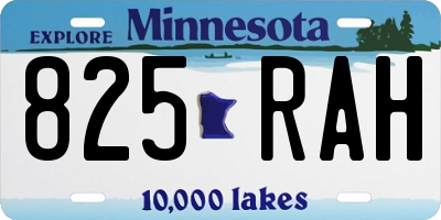 MN license plate 825RAH