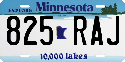 MN license plate 825RAJ