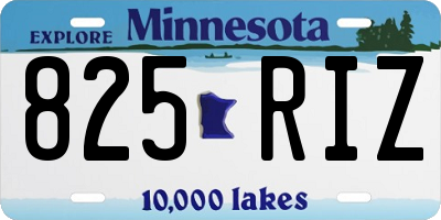 MN license plate 825RIZ