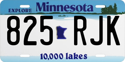 MN license plate 825RJK