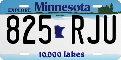 MN license plate 825RJU
