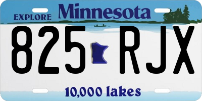 MN license plate 825RJX