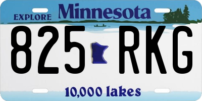 MN license plate 825RKG