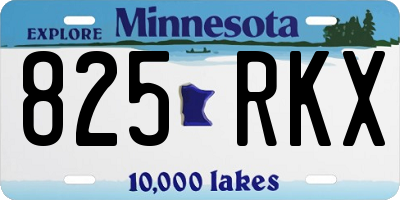 MN license plate 825RKX