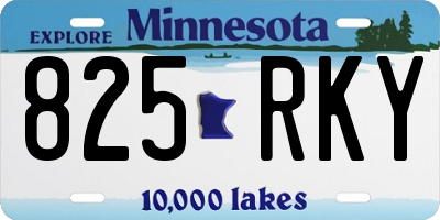 MN license plate 825RKY