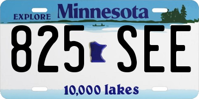 MN license plate 825SEE
