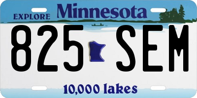 MN license plate 825SEM