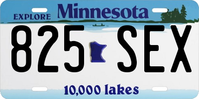 MN license plate 825SEX