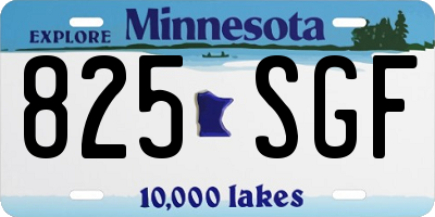 MN license plate 825SGF