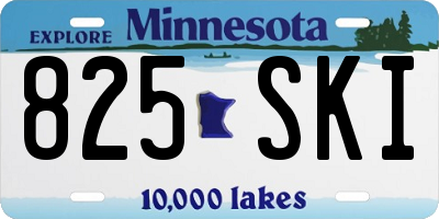 MN license plate 825SKI