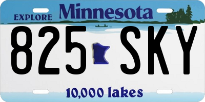 MN license plate 825SKY