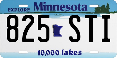 MN license plate 825STI