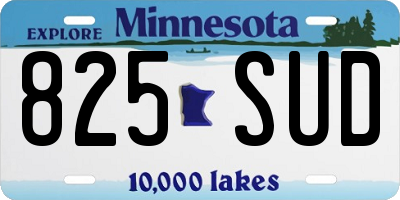 MN license plate 825SUD