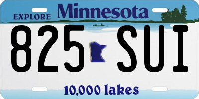 MN license plate 825SUI