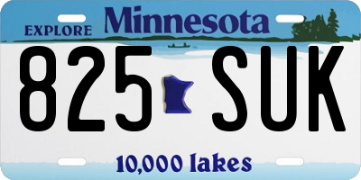 MN license plate 825SUK
