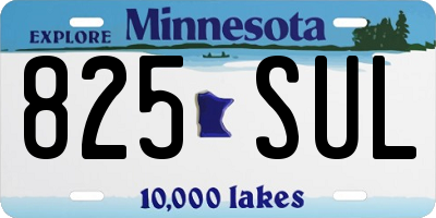 MN license plate 825SUL