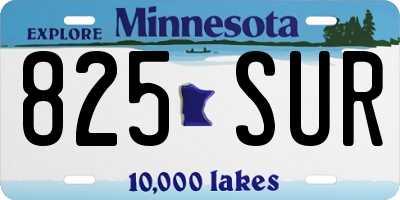 MN license plate 825SUR