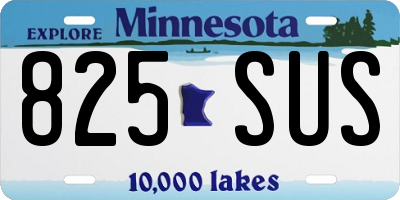 MN license plate 825SUS