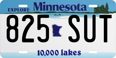 MN license plate 825SUT