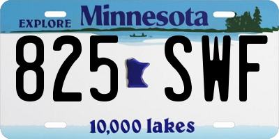 MN license plate 825SWF