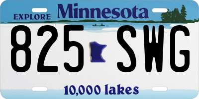 MN license plate 825SWG