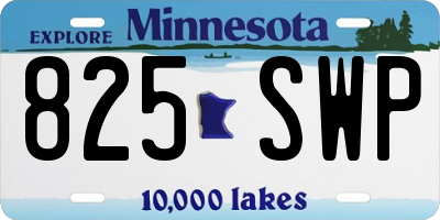 MN license plate 825SWP