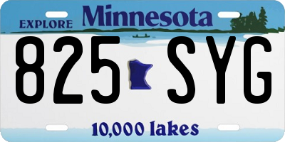MN license plate 825SYG
