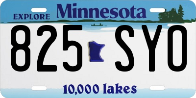 MN license plate 825SYO