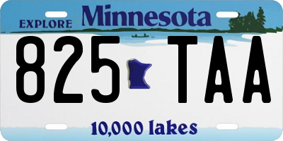 MN license plate 825TAA