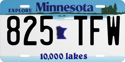 MN license plate 825TFW