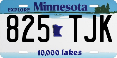 MN license plate 825TJK