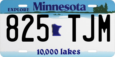 MN license plate 825TJM