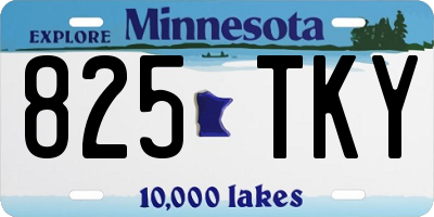 MN license plate 825TKY