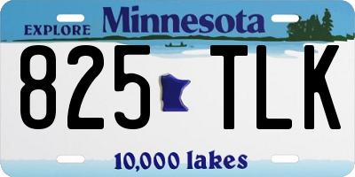 MN license plate 825TLK