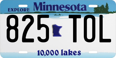 MN license plate 825TOL