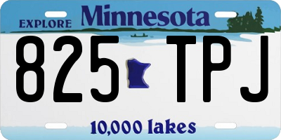 MN license plate 825TPJ