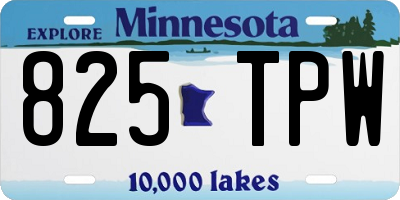 MN license plate 825TPW