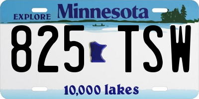 MN license plate 825TSW