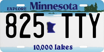 MN license plate 825TTY