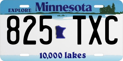 MN license plate 825TXC