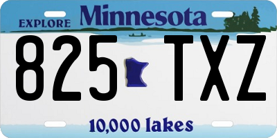 MN license plate 825TXZ