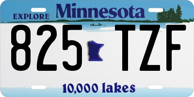 MN license plate 825TZF