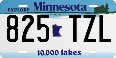 MN license plate 825TZL