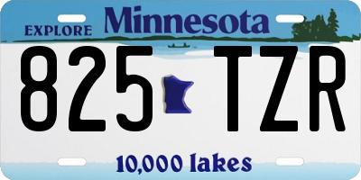 MN license plate 825TZR