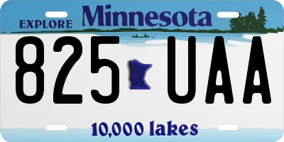MN license plate 825UAA