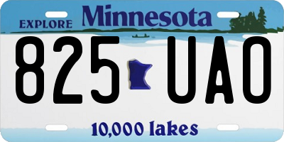MN license plate 825UAO