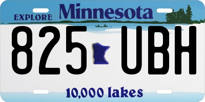 MN license plate 825UBH