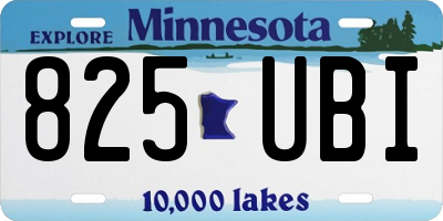 MN license plate 825UBI