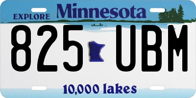 MN license plate 825UBM