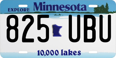 MN license plate 825UBU